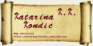 Katarina Kondić vizit kartica
